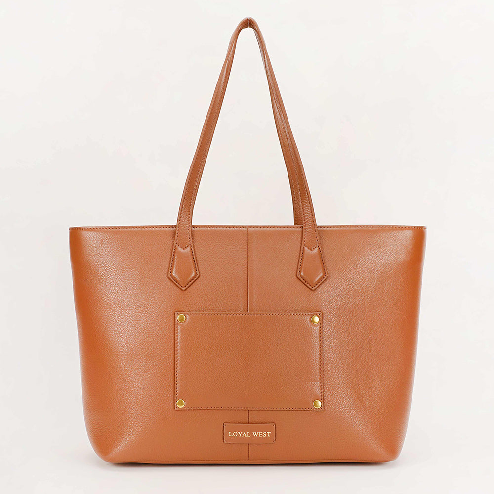 California Poppy Large Bag Brown Floral