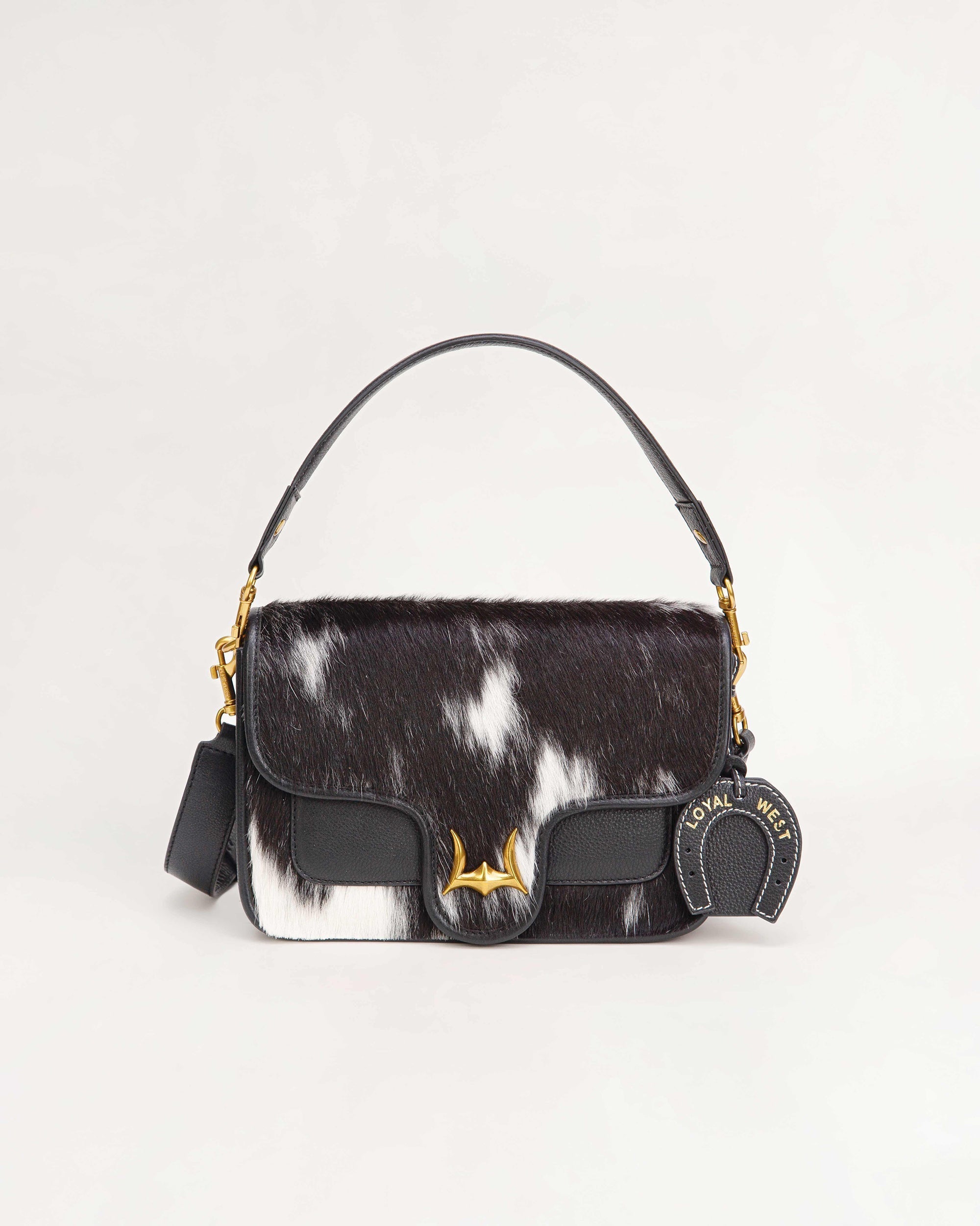 Shell Medium Purse Golden Floral Leather