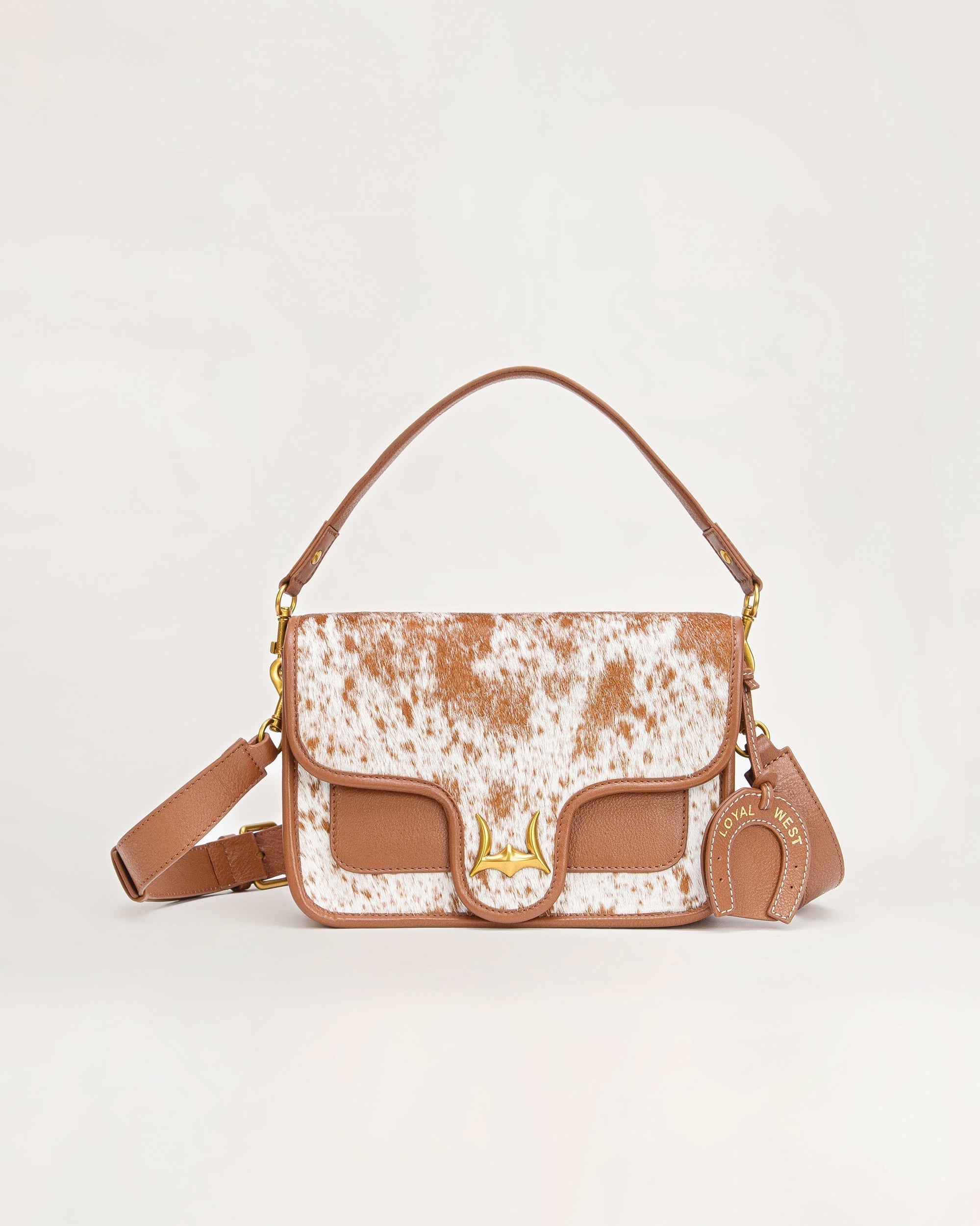 Shell Medium Purse Golden Floral Leather
