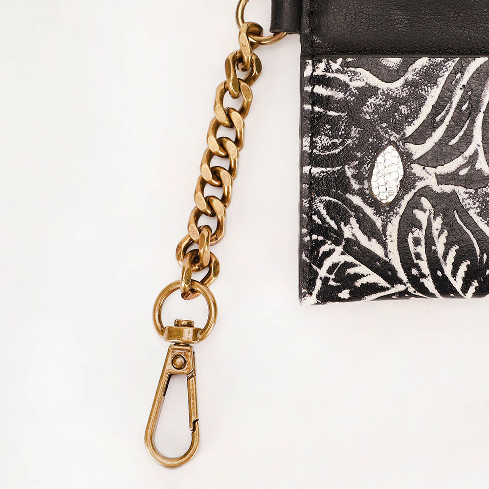 Shell Credit Card Holder Black floral