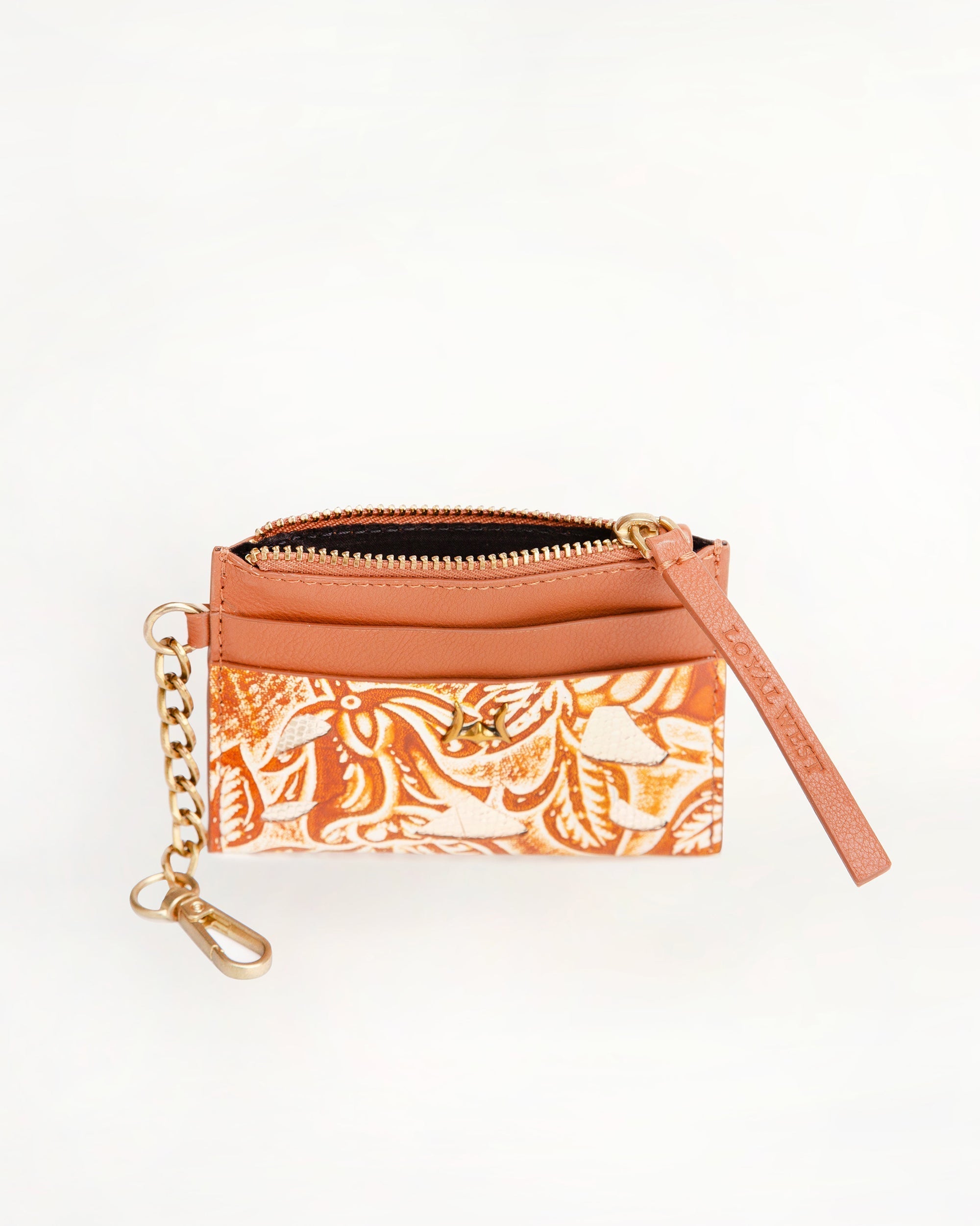 Shell Credit Card Holder Golden floral