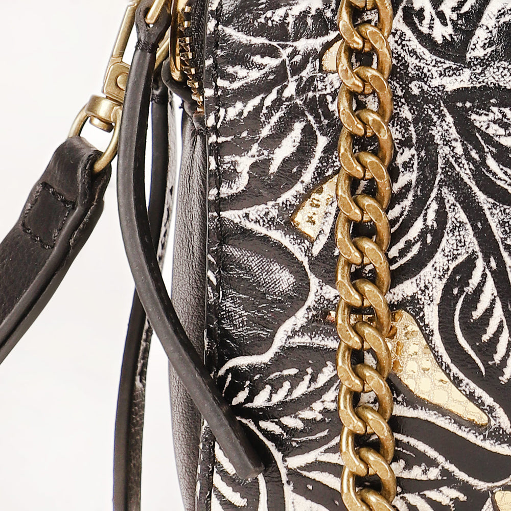 Shell Mini Purse Black Floral