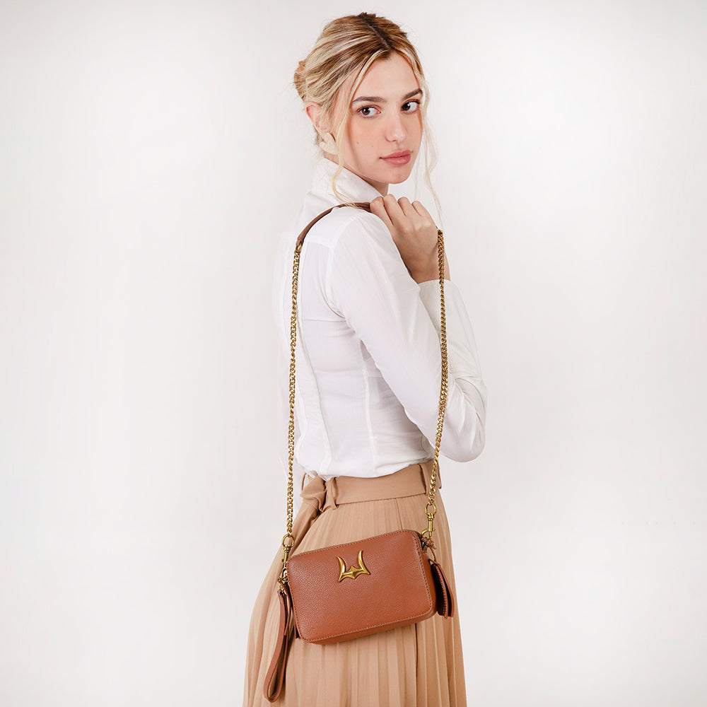 Shell Mini Purse Brown