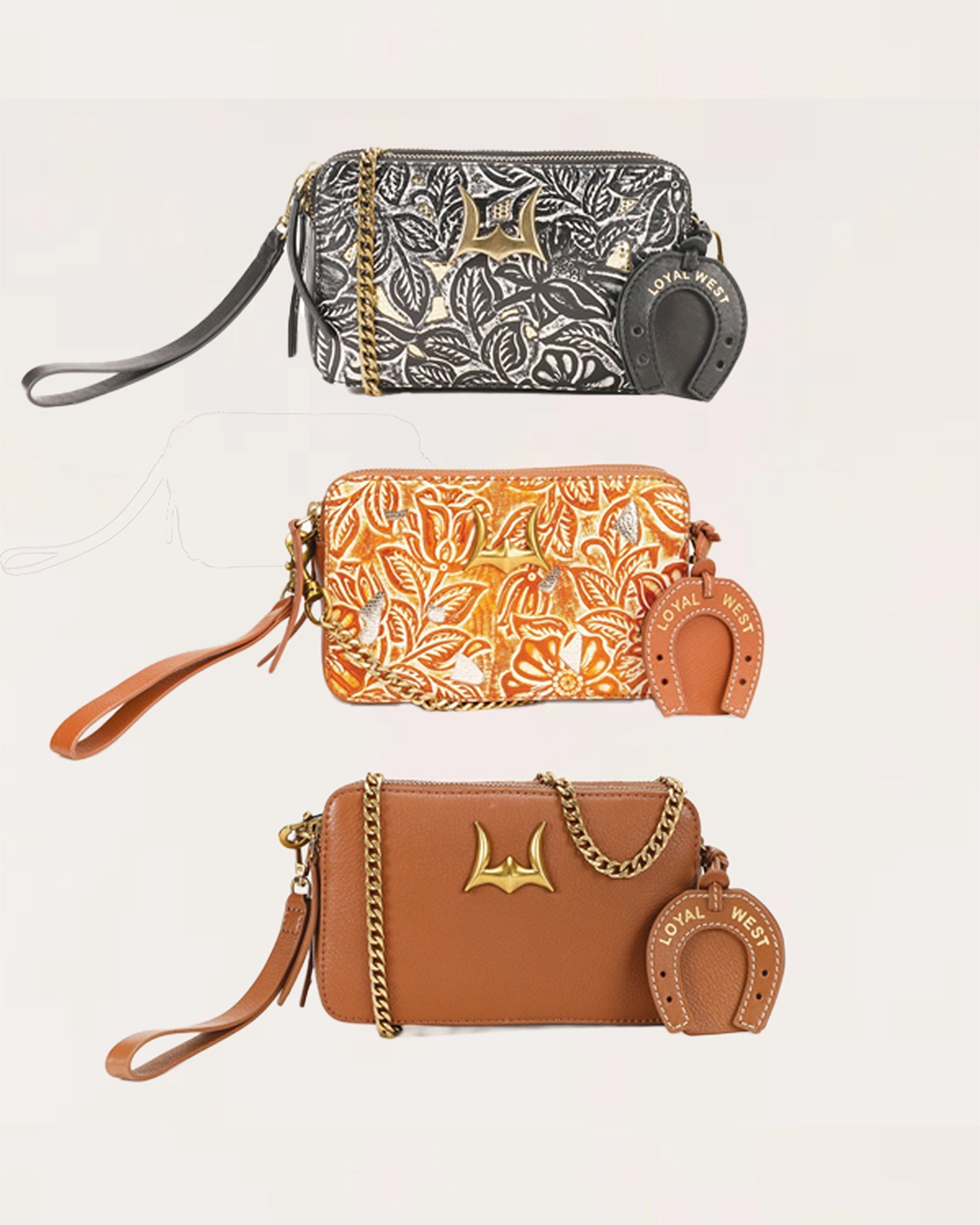 Shell Mini Purse Golden Floral