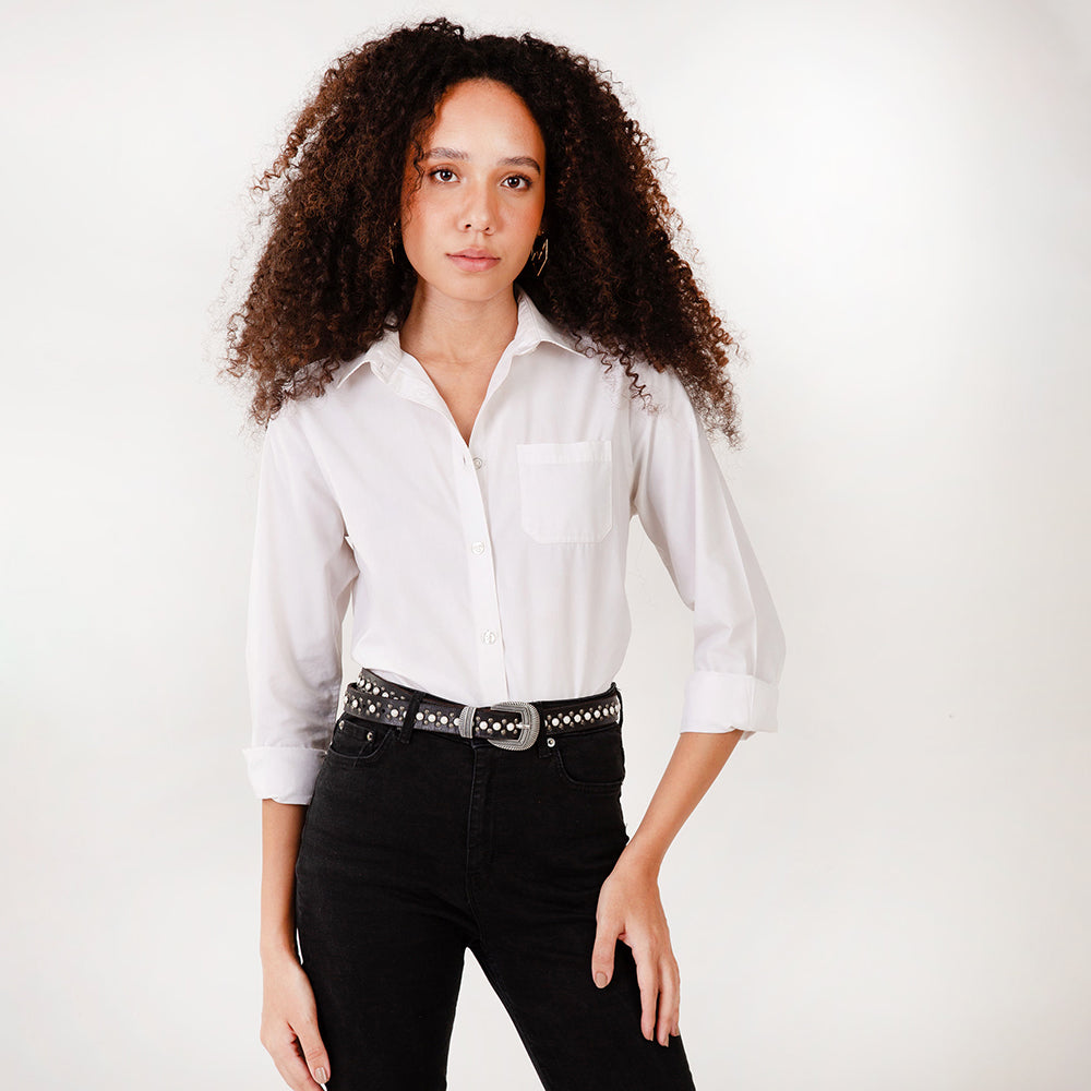 Midnight Ranger Leather Belt In Calfskin