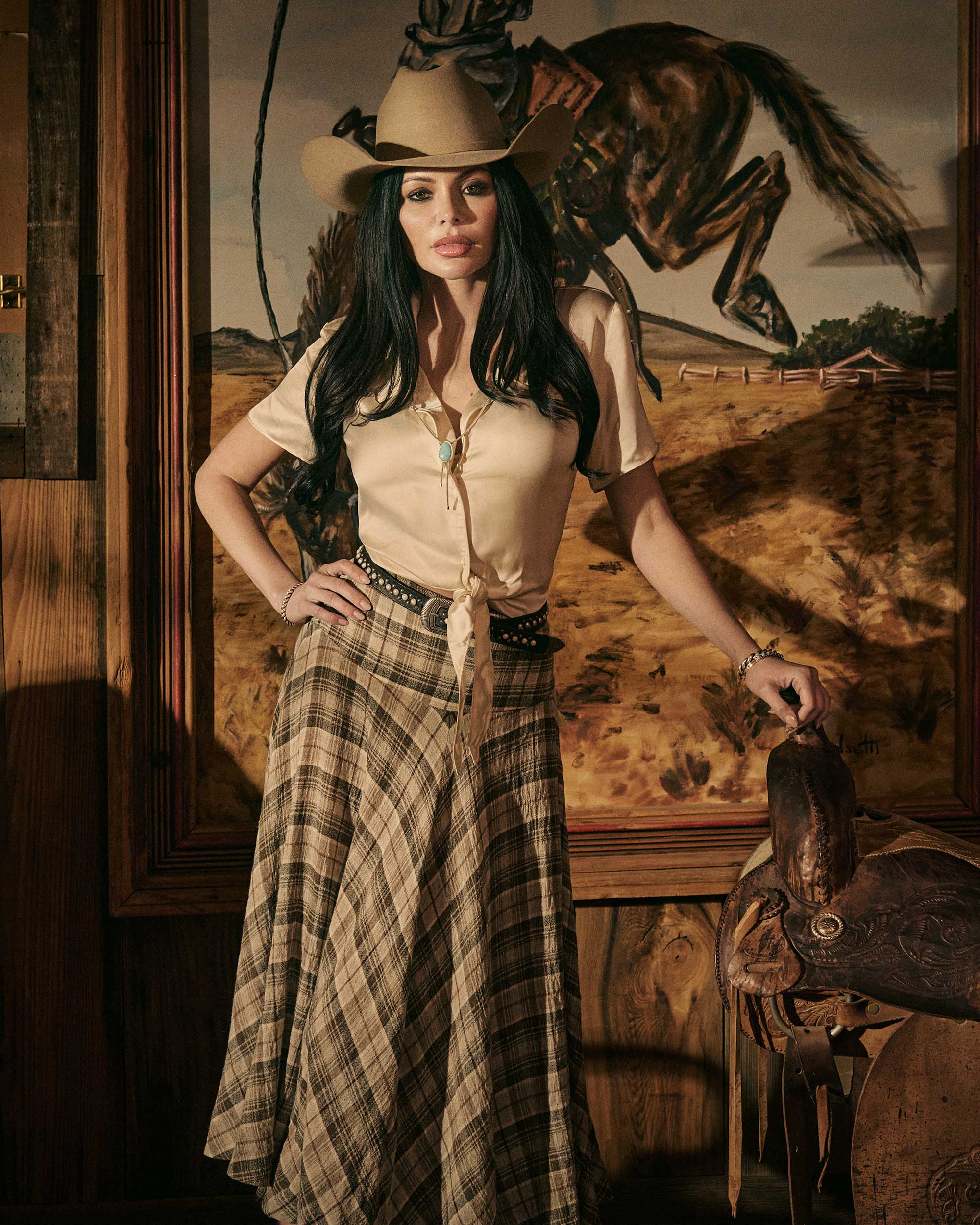 Midnight Ranger Leather Belt In Calfskin