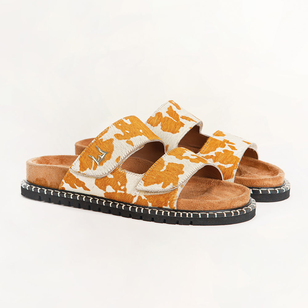 Deen Canyon Sandals - Brown And White Cowhide