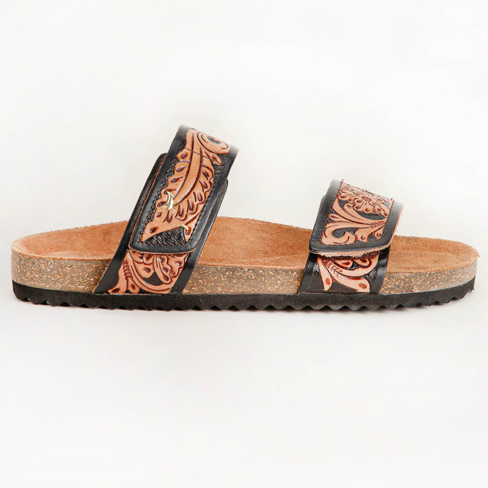 Deen Canyon Sandals - Handtooled Leather