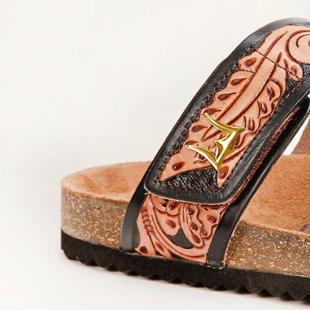 Deen Canyon Sandals - Handtooled Leather