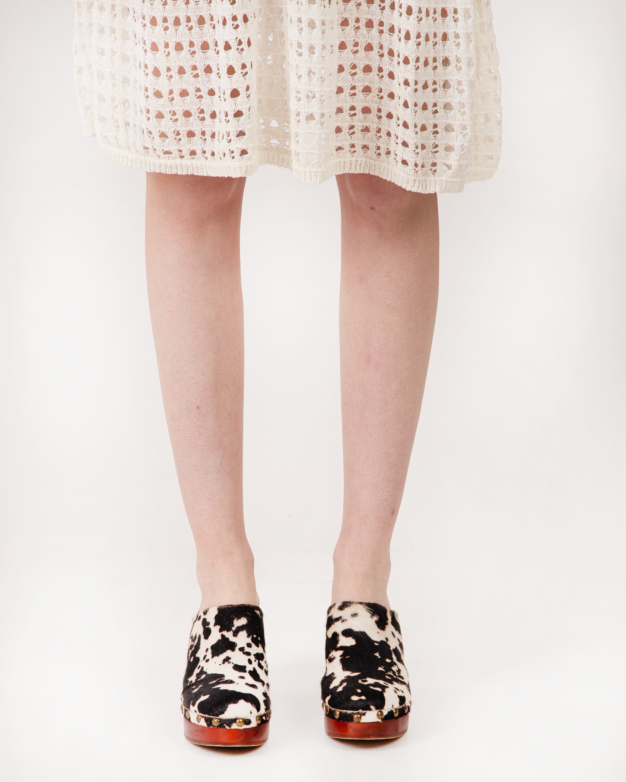 Carlotta Trail Clogs Black And White Cowhide