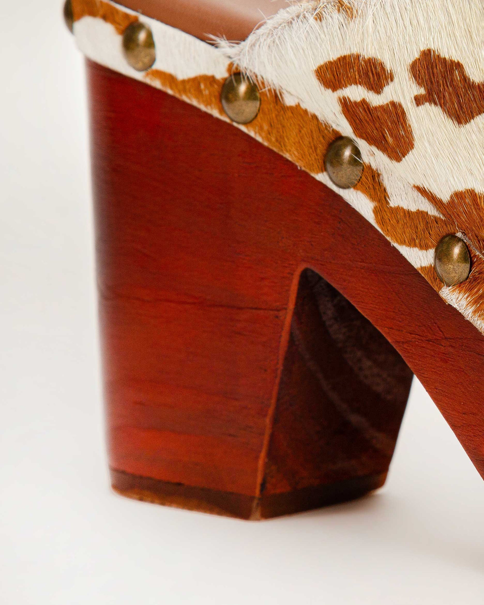 Carlotta Trail Clogs Brown And White Cowhide