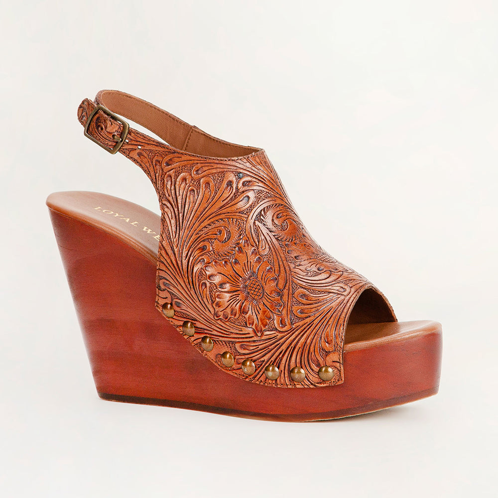 Amelia Sandals Handtooled Leather