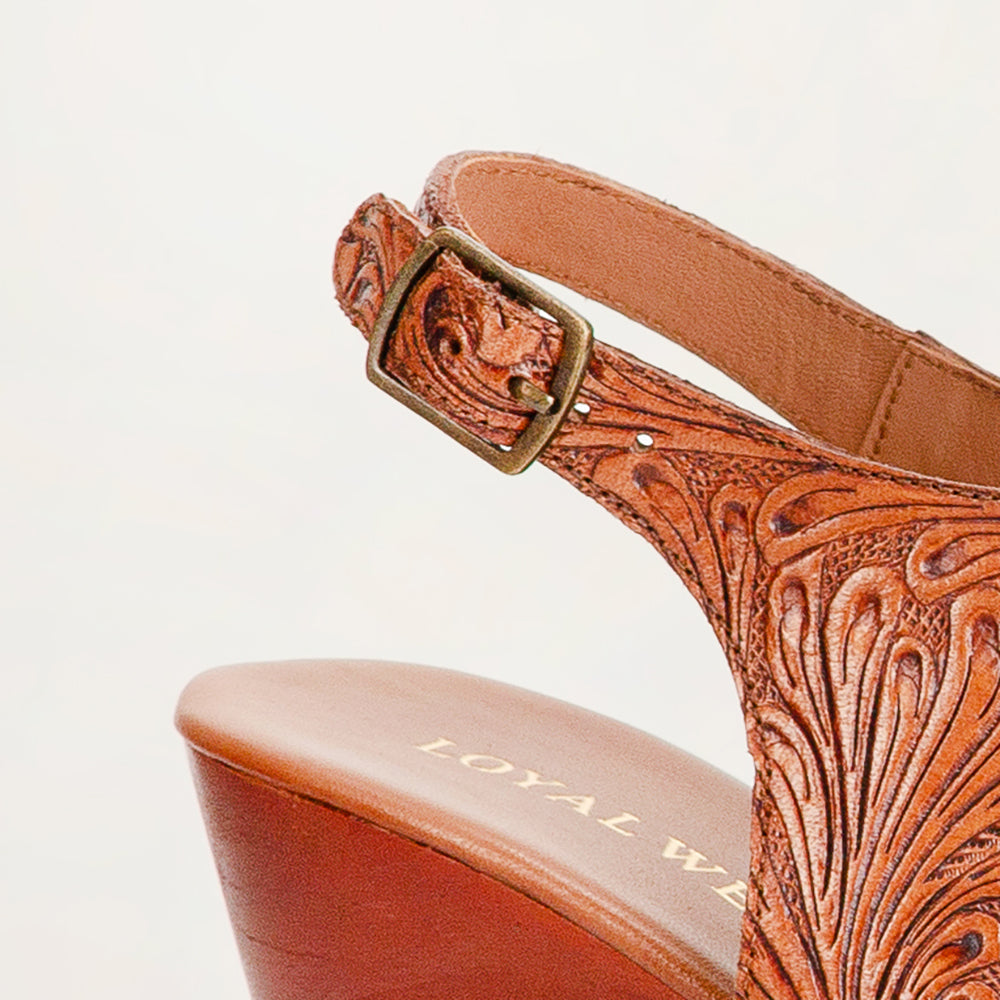 Amelia Sandals Handtooled Leather