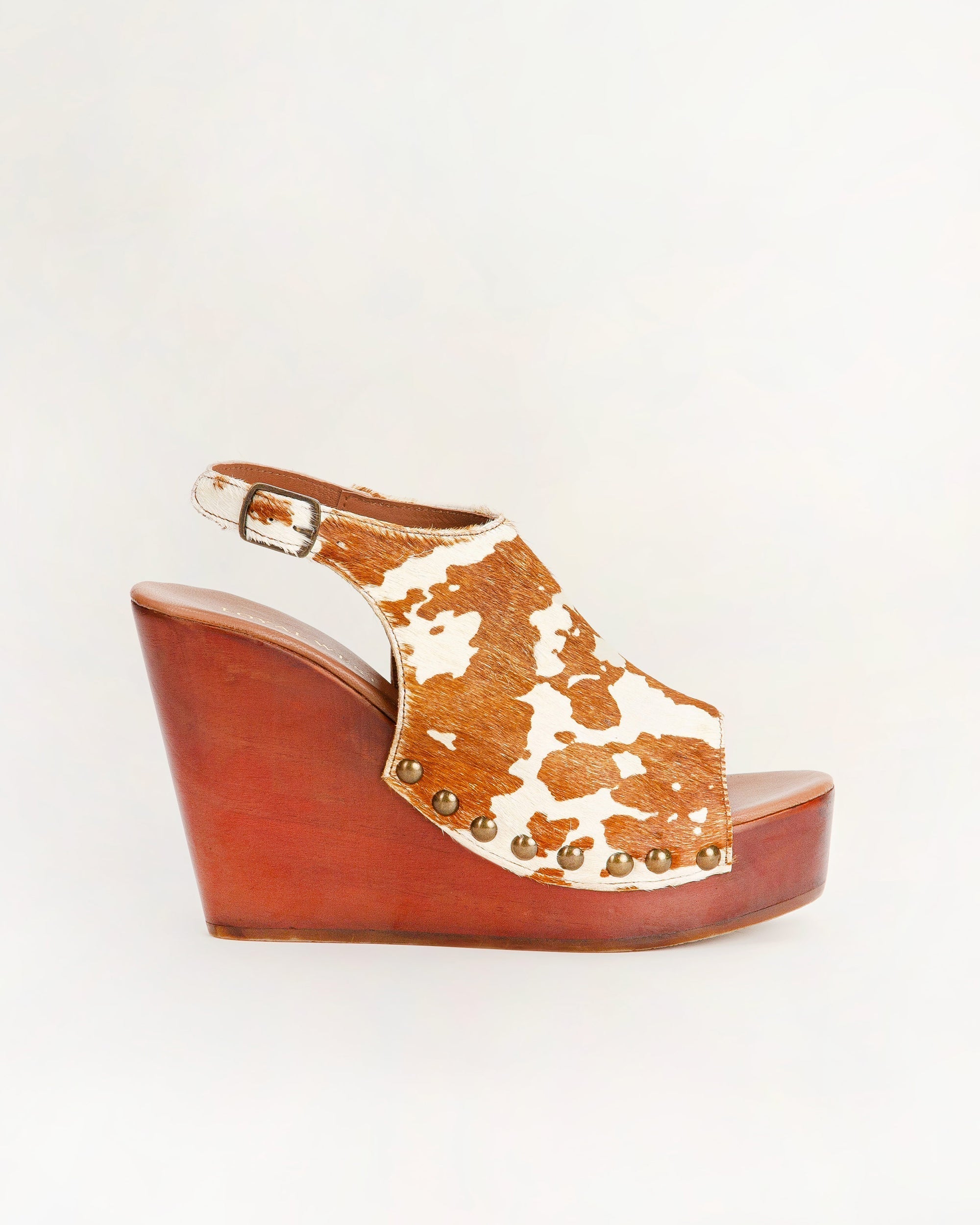Amelia Sandals Brown And White Cowhide