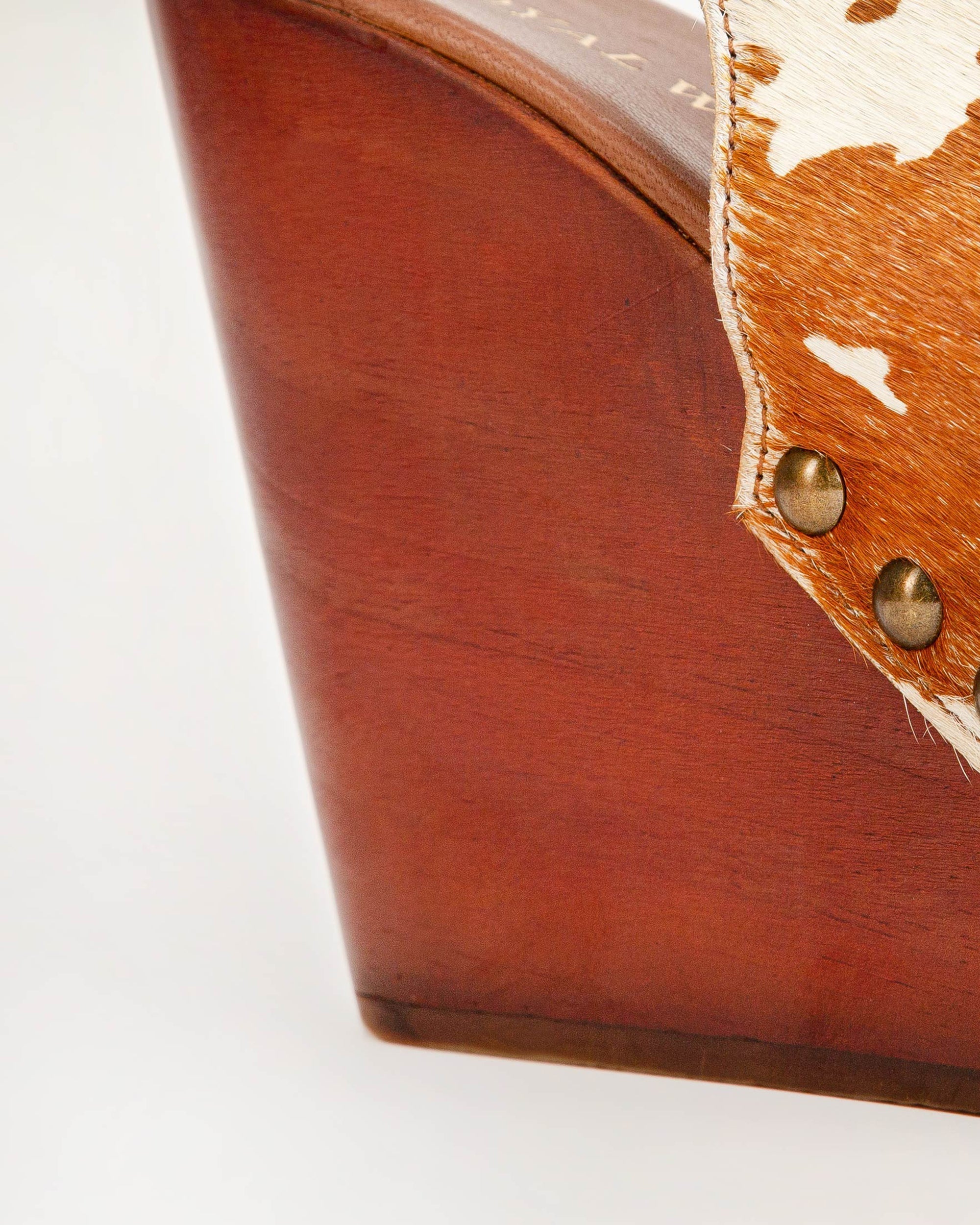 Amelia Sandals Brown And White Cowhide