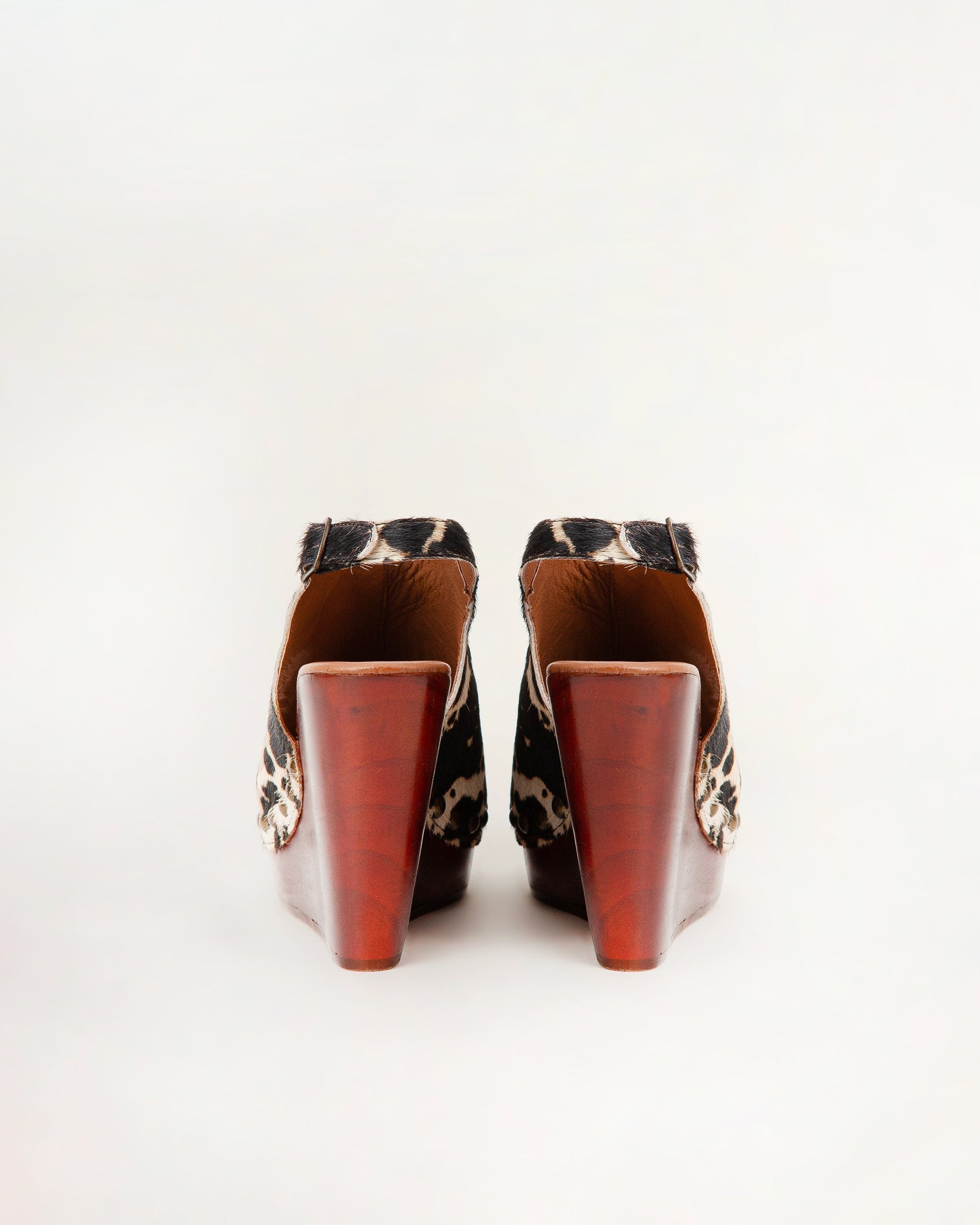 Amelia Sandals Black And White Cowhide