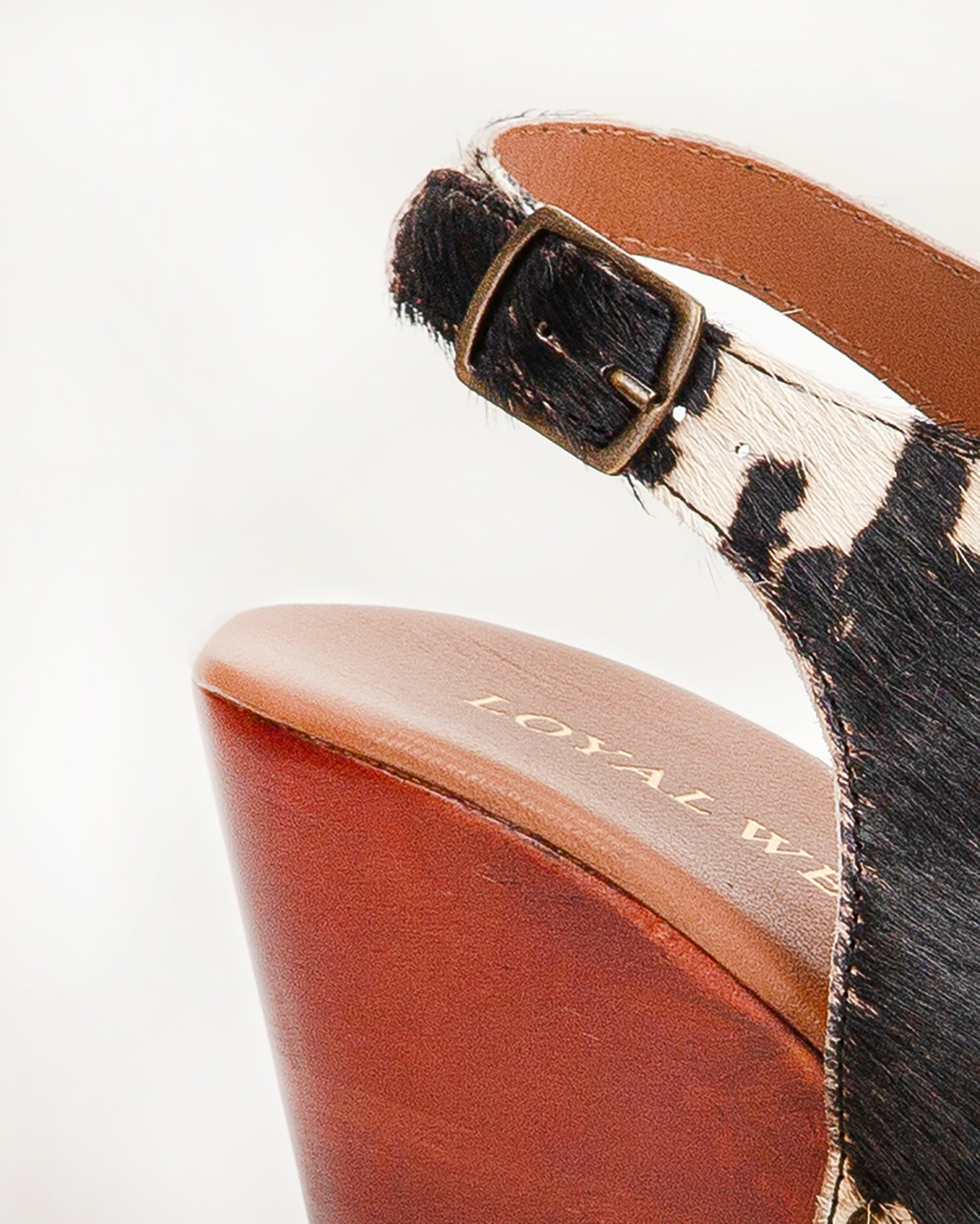 Amelia Sandals Black And White Cowhide
