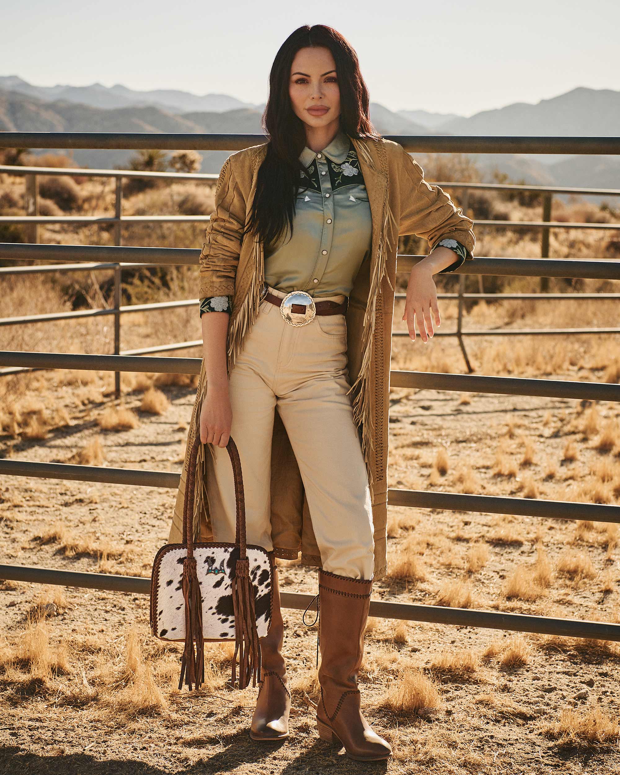 Dusty Trail High Boot In Calfskin