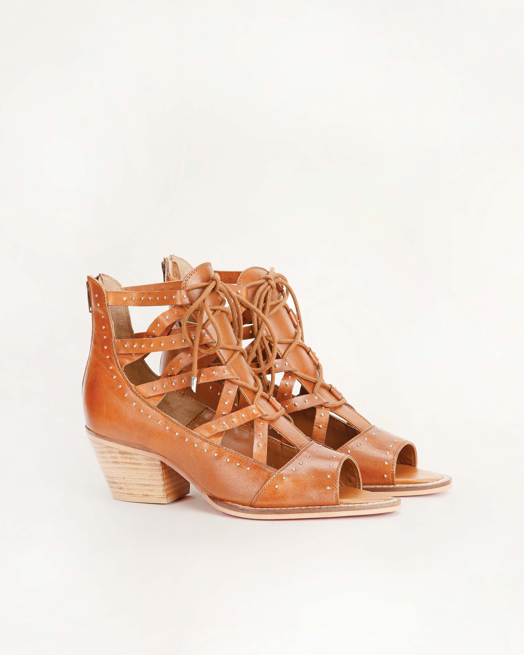 Lace Up Booties In Calfskin