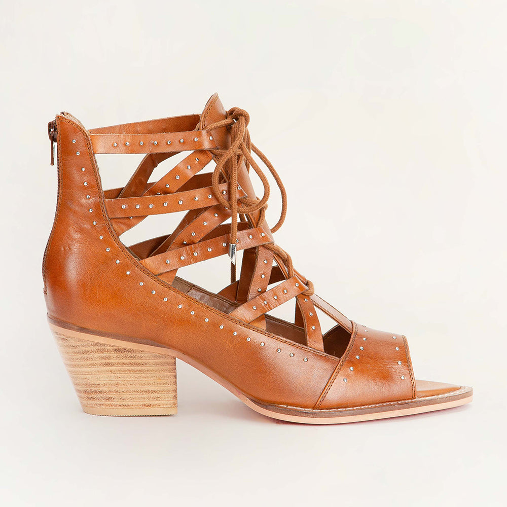 Lace Up Booties In Calfskin