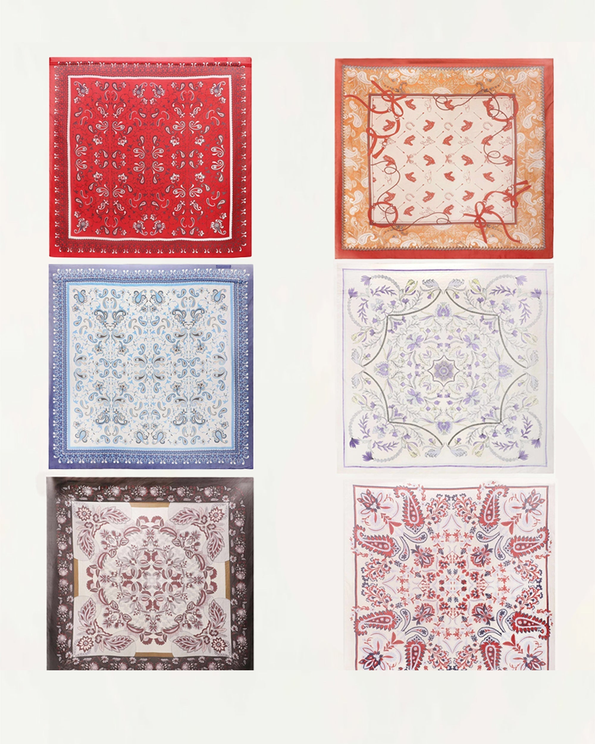 Bandana Canyon Silk Scarves Blue