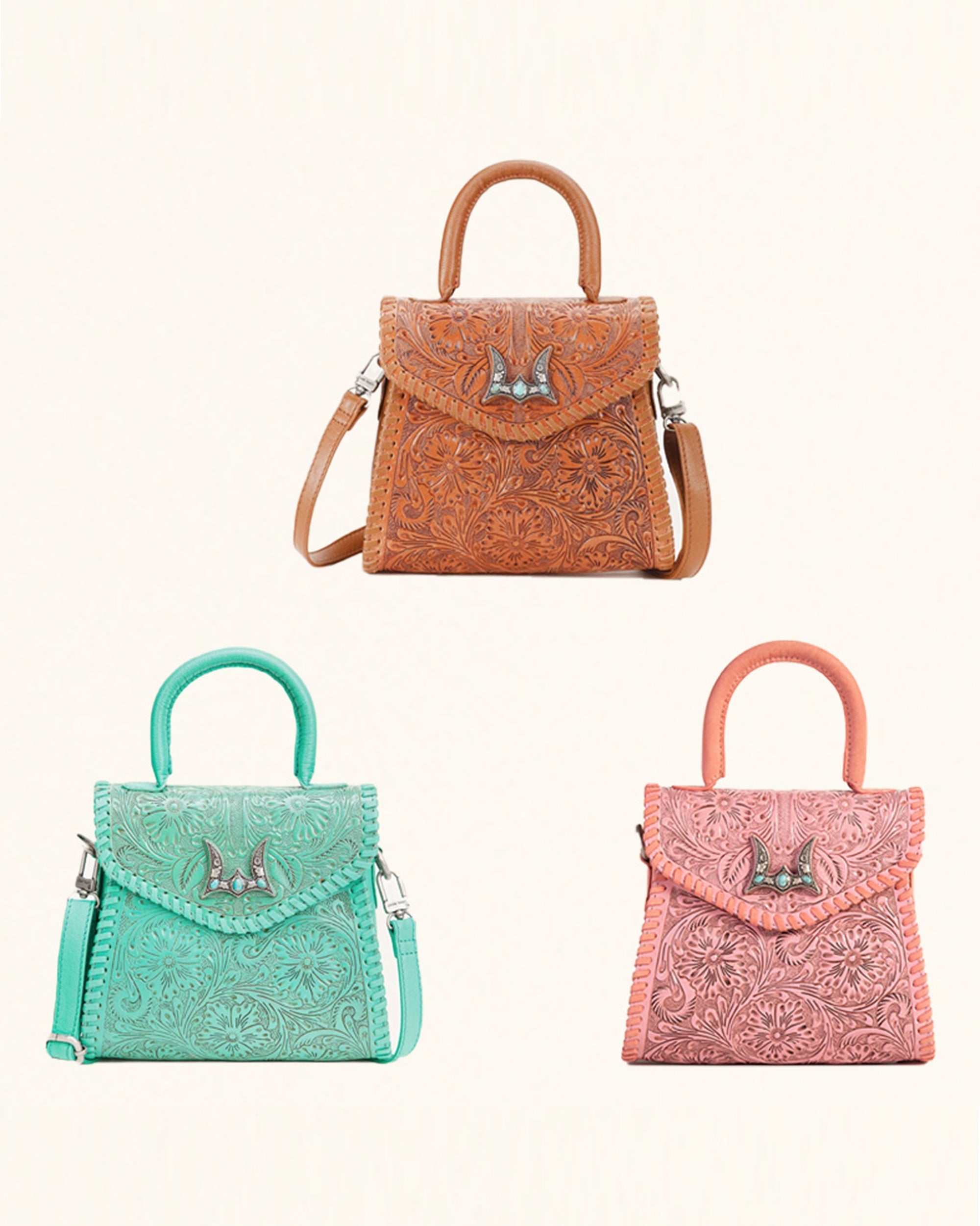 Leon Mini Handle Purse - Turquoise