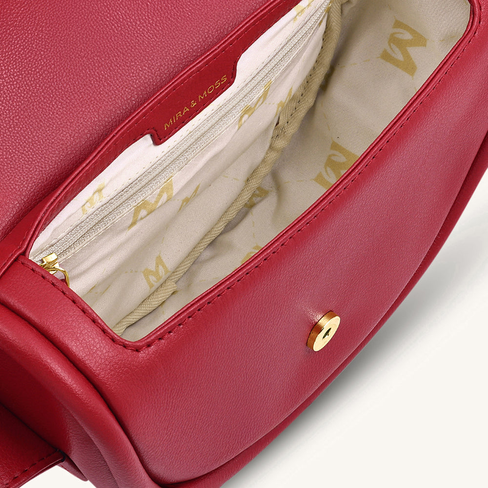 Mira & Moss Sophia Shoulder Bag - Garnet Red