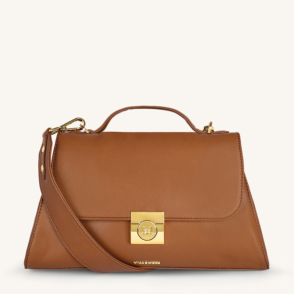 Mira & Moss Vivienne Classic Crossbody Bag - Tan