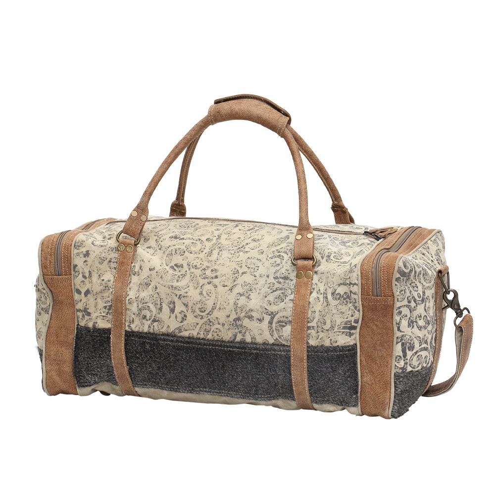 Floral Print & Hair-On Traveller Bag - Myra Bags