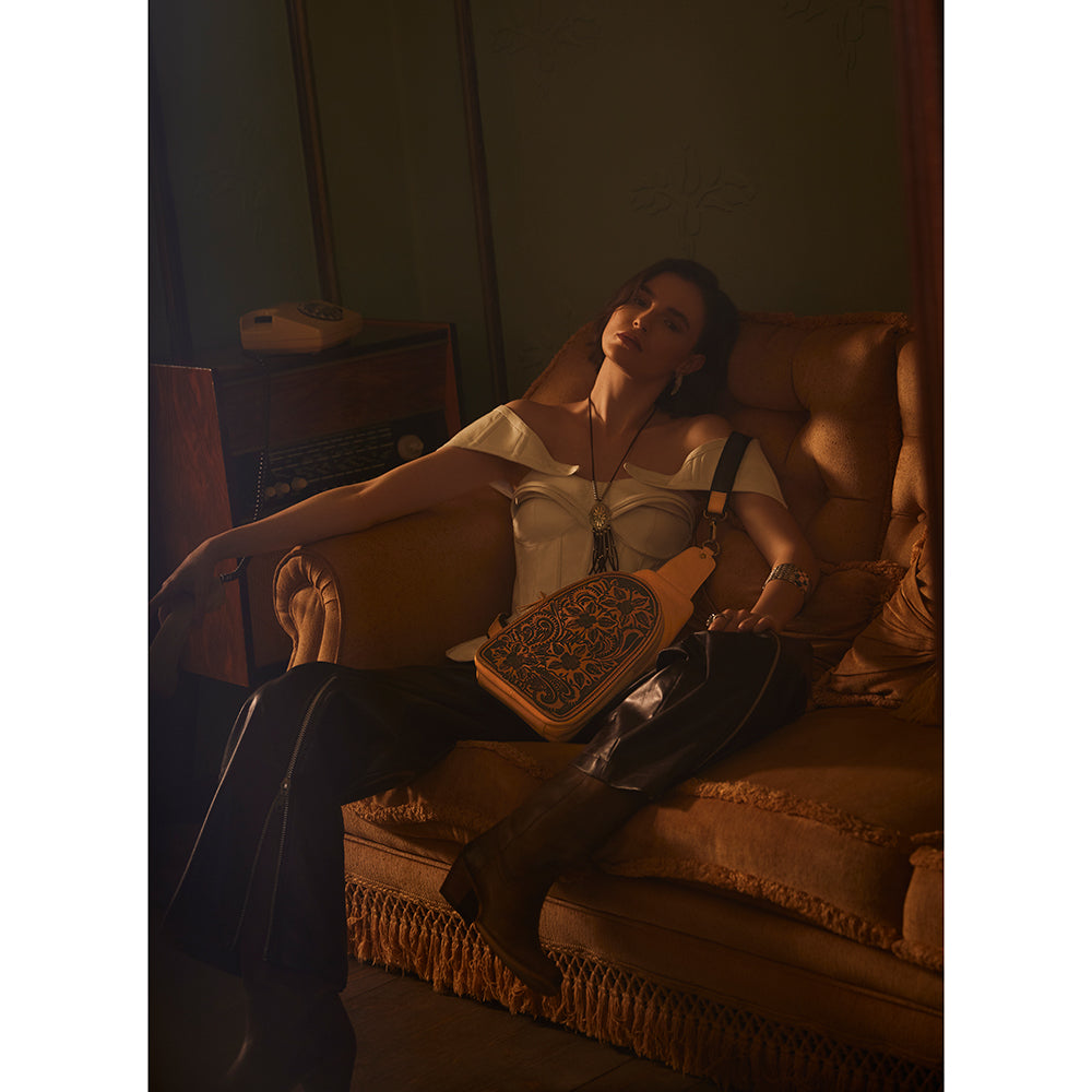 Glorietta Sling Bag In Light Camel