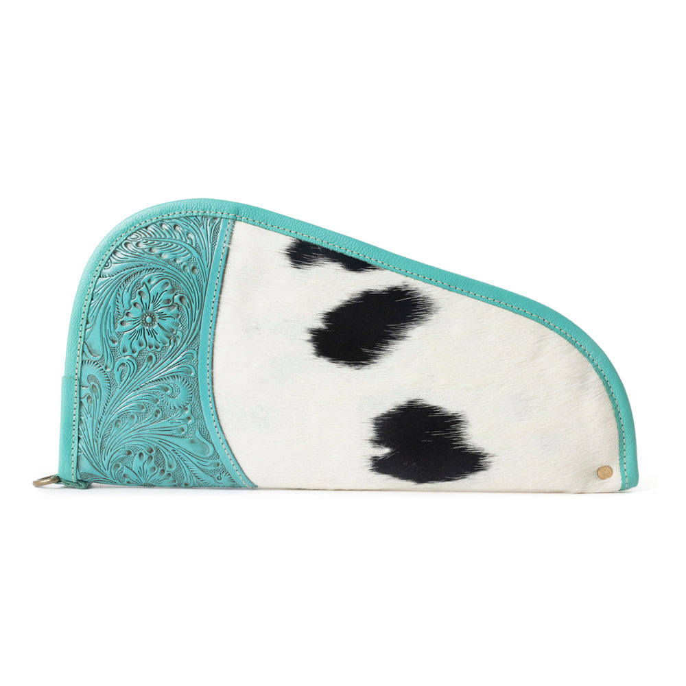 Bandit Breeze Tooled Hairon Gun Case in Desert Teal