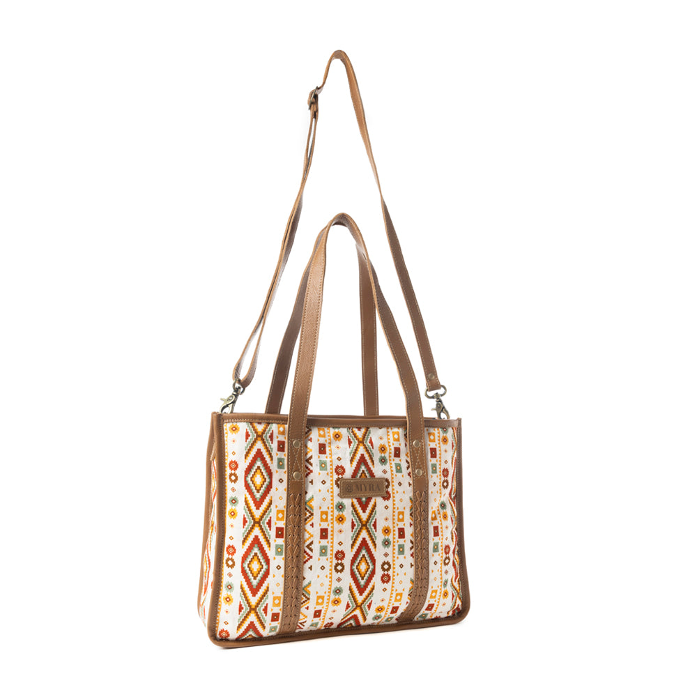 Mesa Flight Tote Bag In Red & Brown