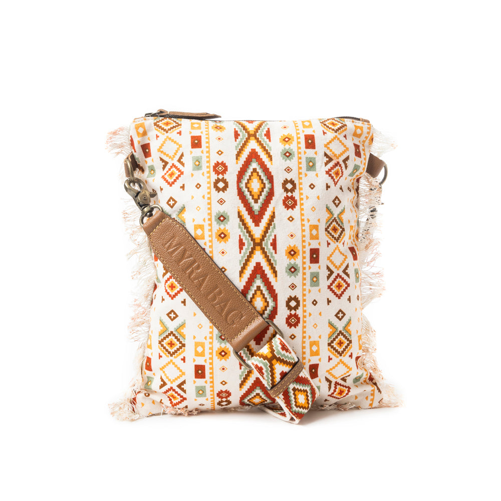 Beautiful Tapestry Crossbody Bag In Off White