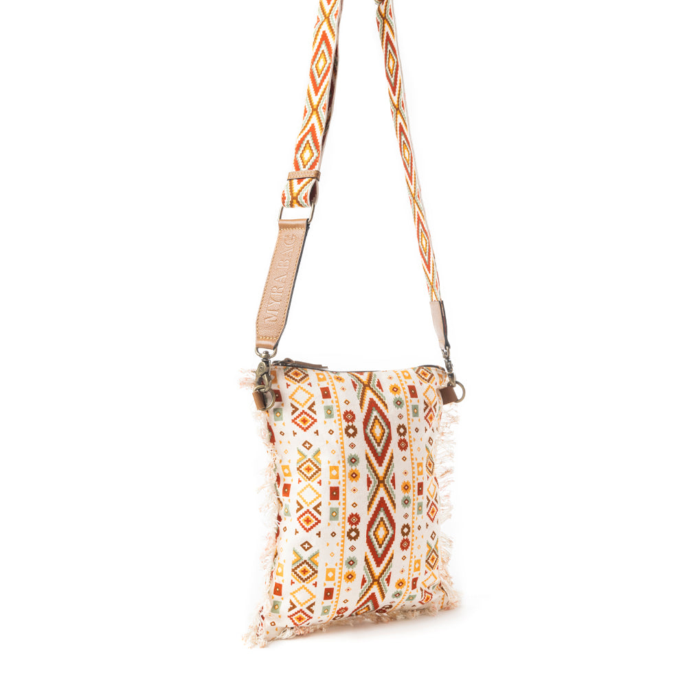 Beautiful Tapestry Crossbody Bag In Off White