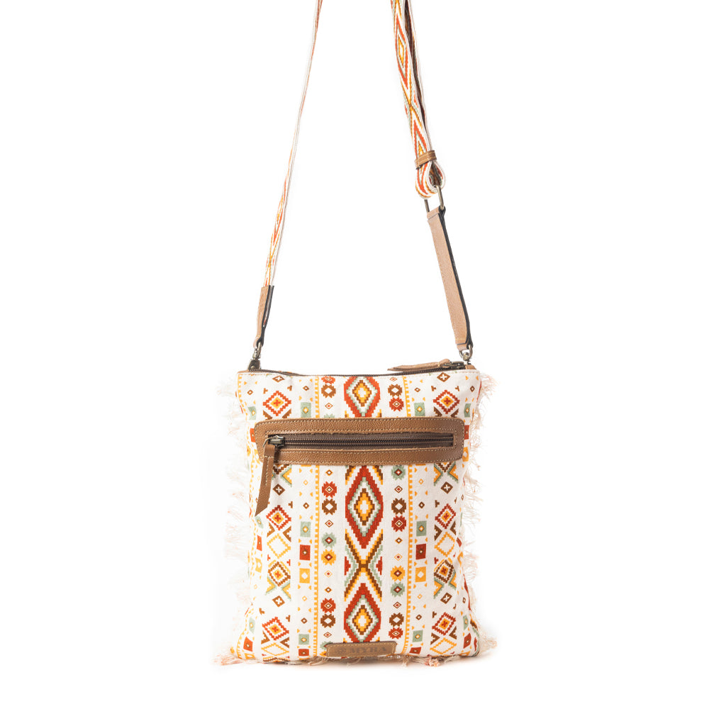 Beautiful Tapestry Crossbody Bag In Off White