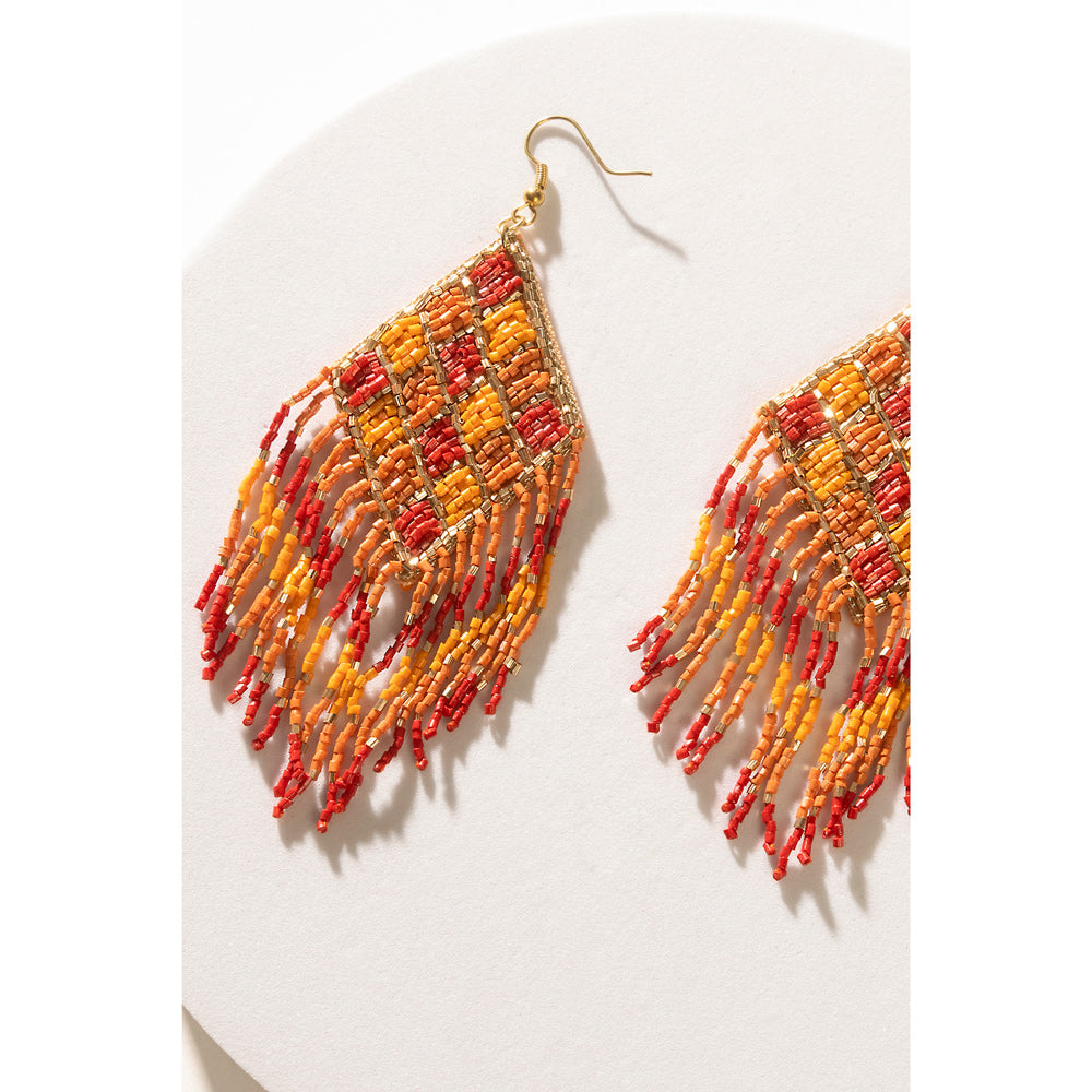 Shield in Flight Beaded Earrings