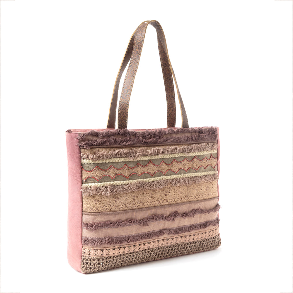 Desert Lace & Fringe Weekender Bag