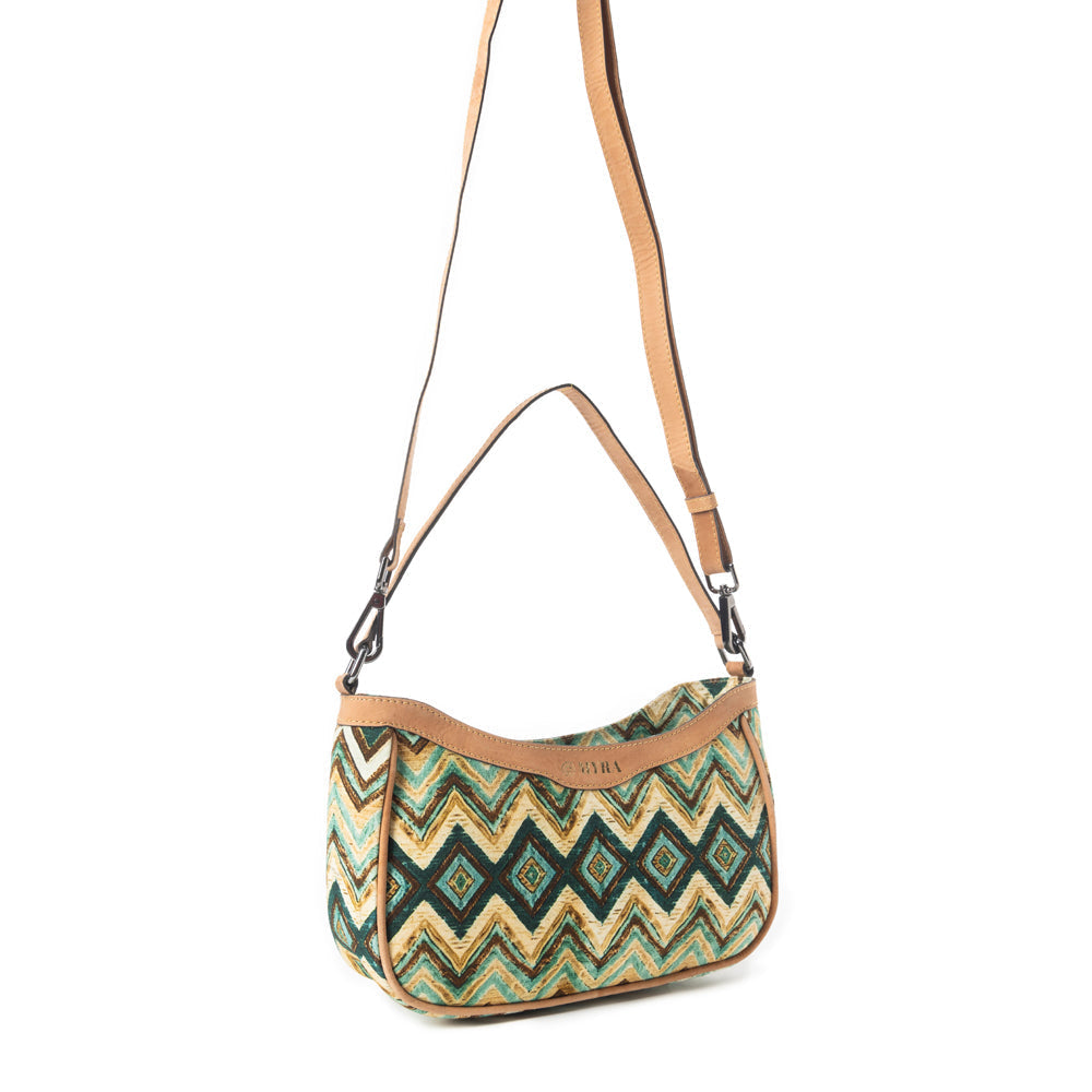 Harvest Chevron Crossbody Bag In Green