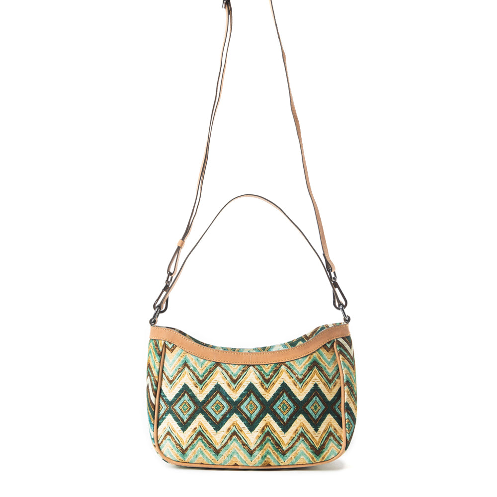 Harvest Chevron Crossbody Bag In Green