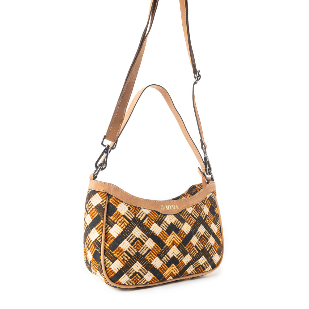 Harvest Chevron Crossbody Bag In Brown