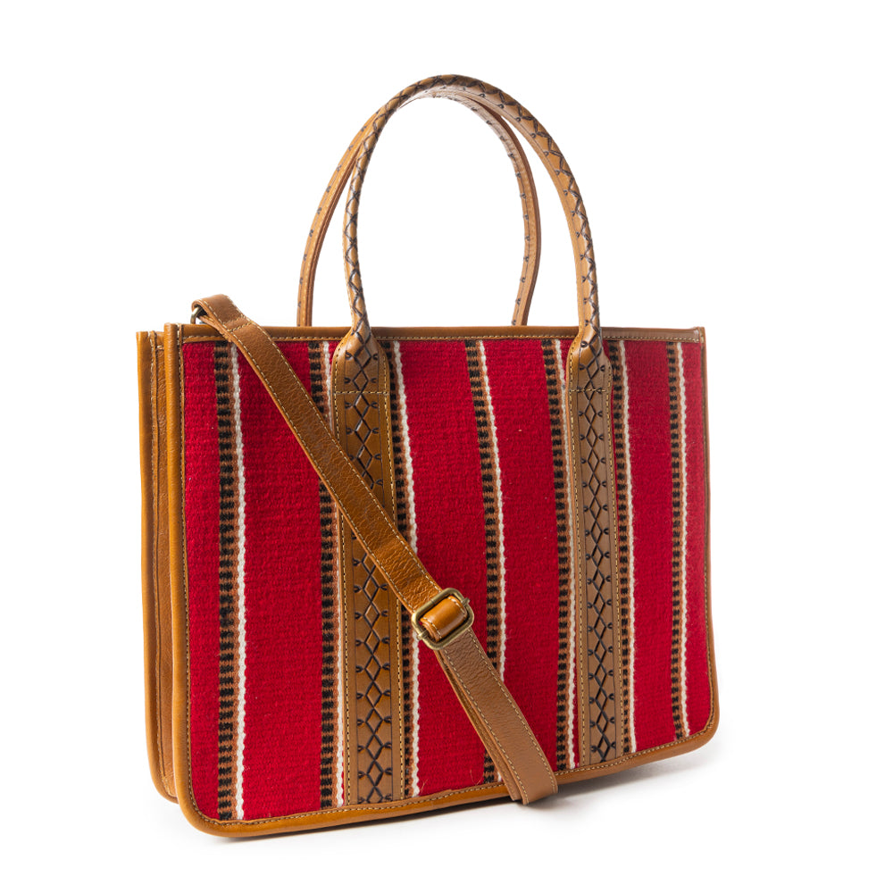 Coachroom Stripes Shoulder Bag  In Red