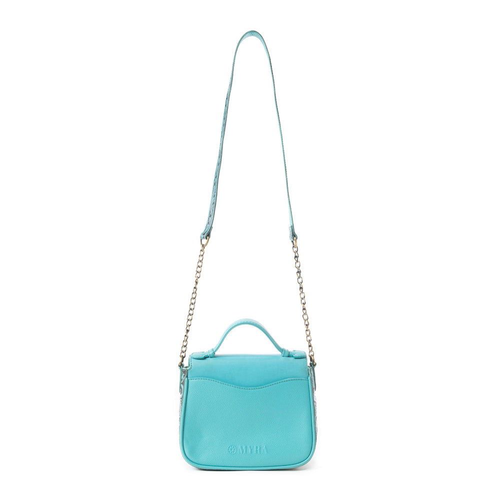 Sapphire Scroll Shoulder Bag In Turquoise