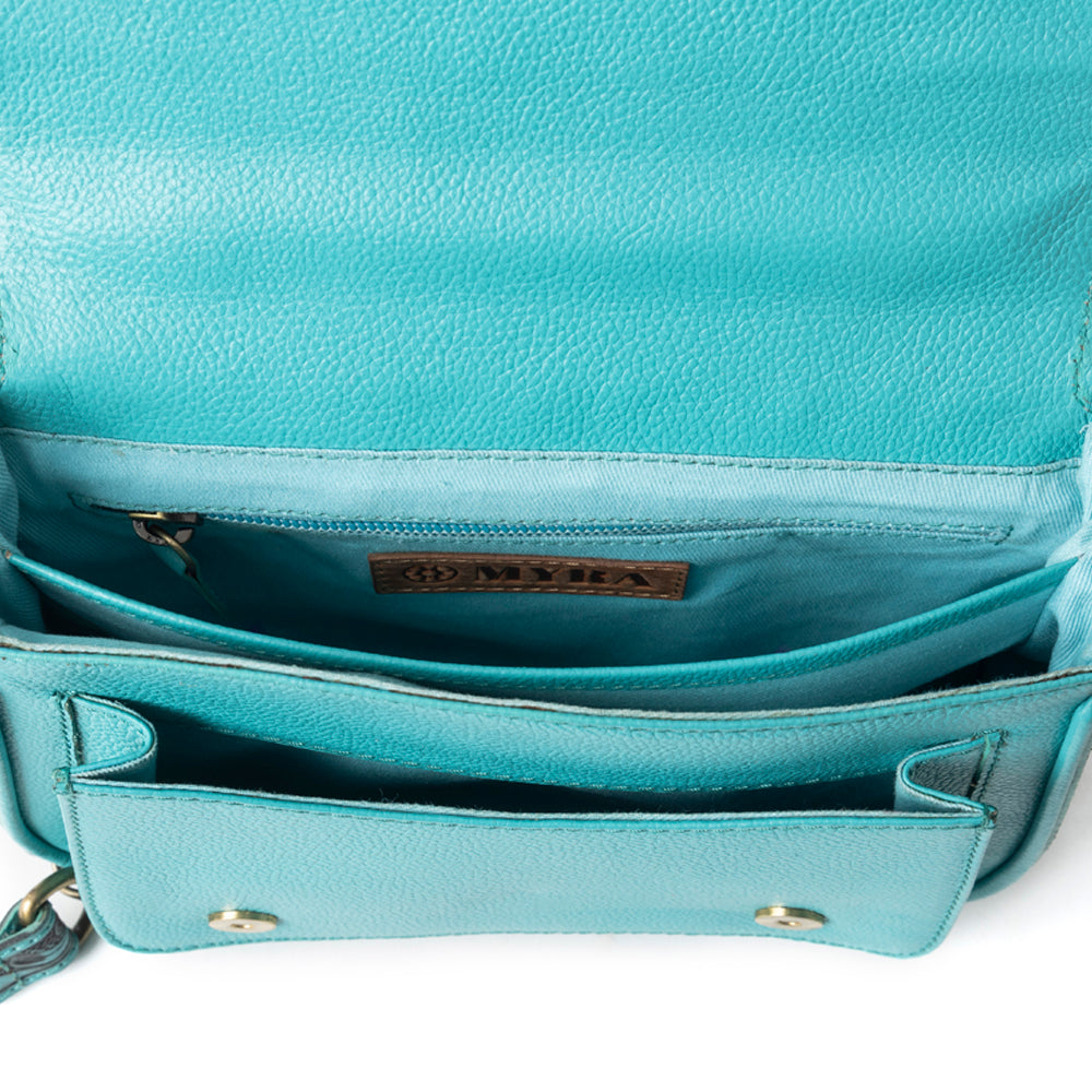 Sapphire Scroll Shoulder Bag In Turquoise