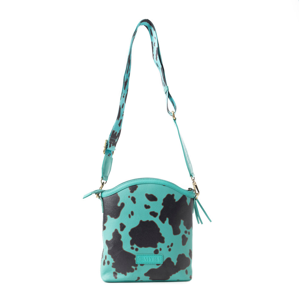 Prairie Sage Spotted Shoulder Bag In Turquoise