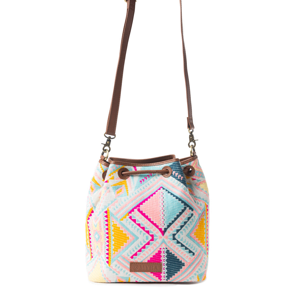 Pastel Desert Sunrise Bucket Bag In Pink