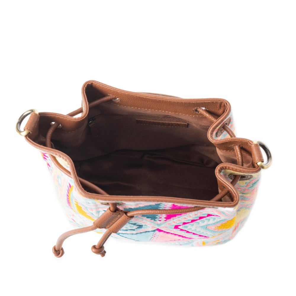 Pastel Desert Sunrise Bucket Bag In Pink