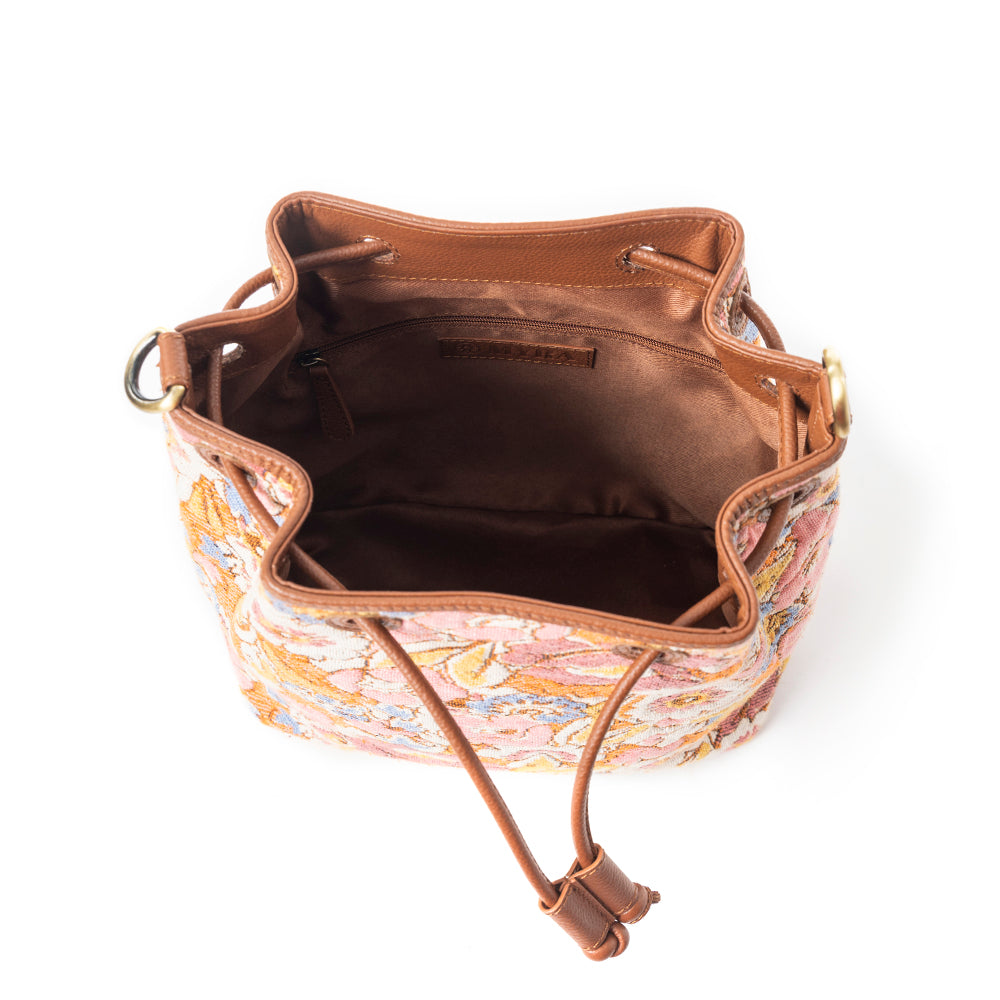 Pastel Desert Sunrise Bucket Bag In Brown