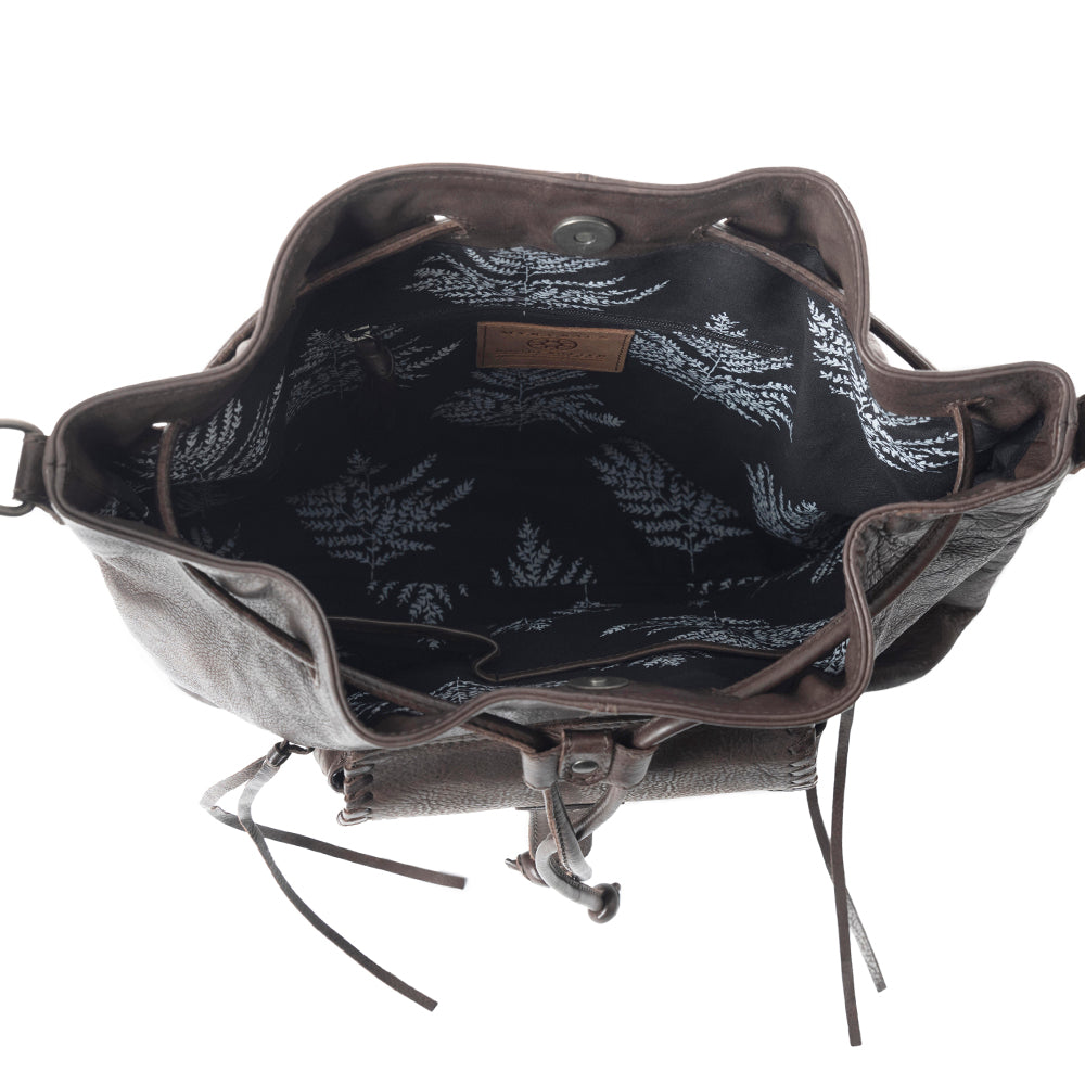 Mika Saddle Bucket Bag In Black