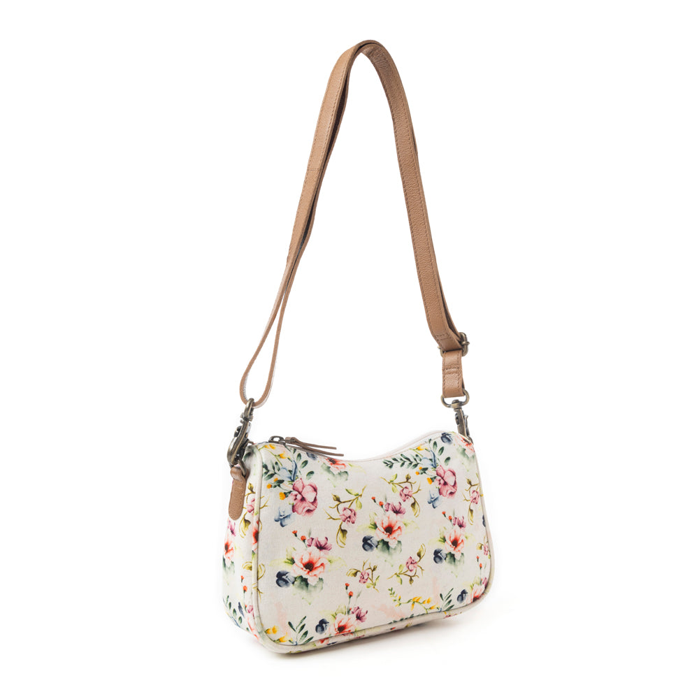 Cottage Rose Crossbody Bag In Off White