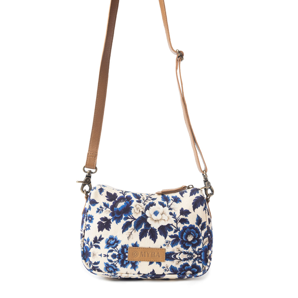 Cottage Rose Crossbody Bag In Blue